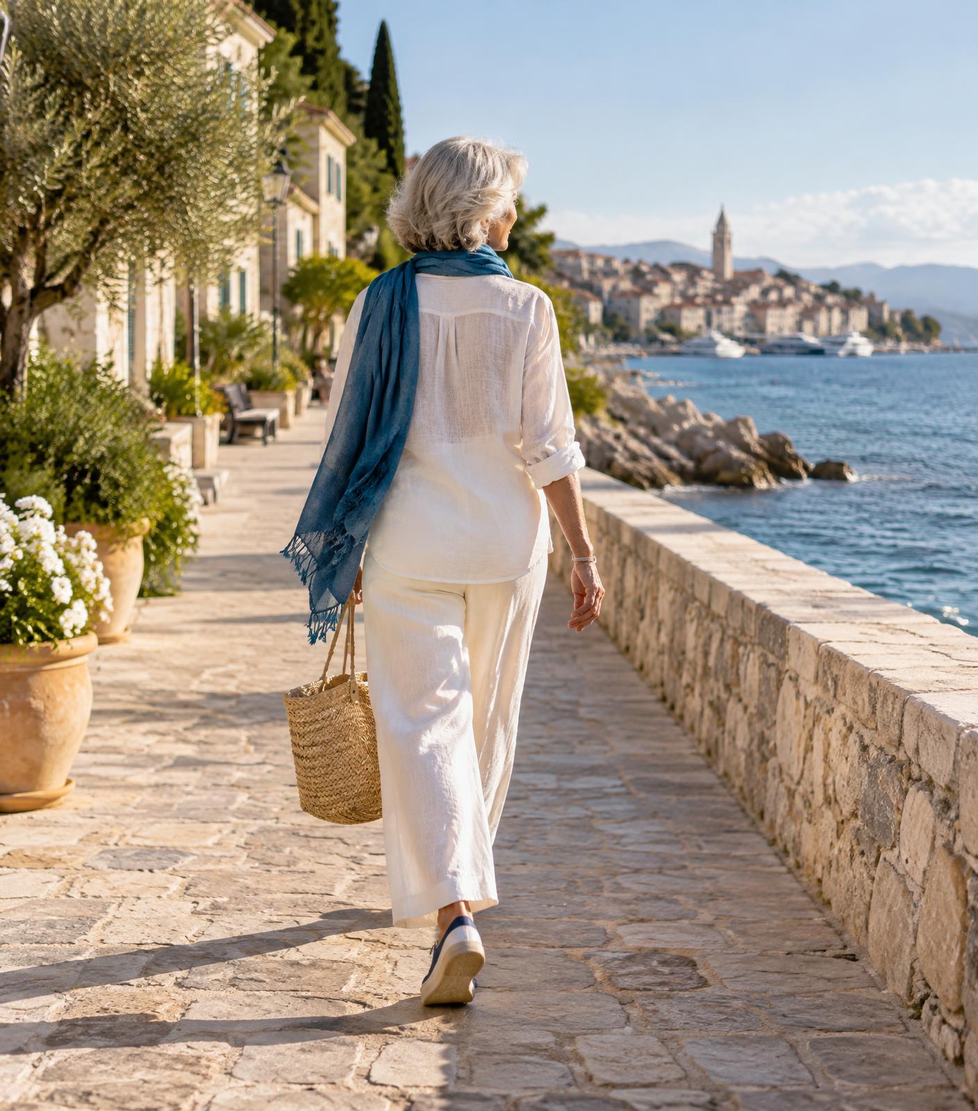 Persona adulta attiva durante una passeggiata, immagine illustrativa